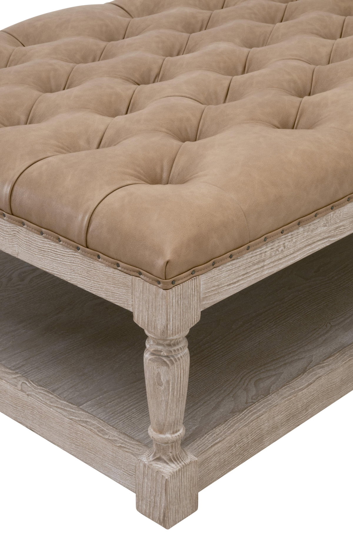 Townsend Tufted Upholstered Rectangle Coffee Table, by Essentials for Living, 54" width x 17.75" height x 33.75" depth View 7