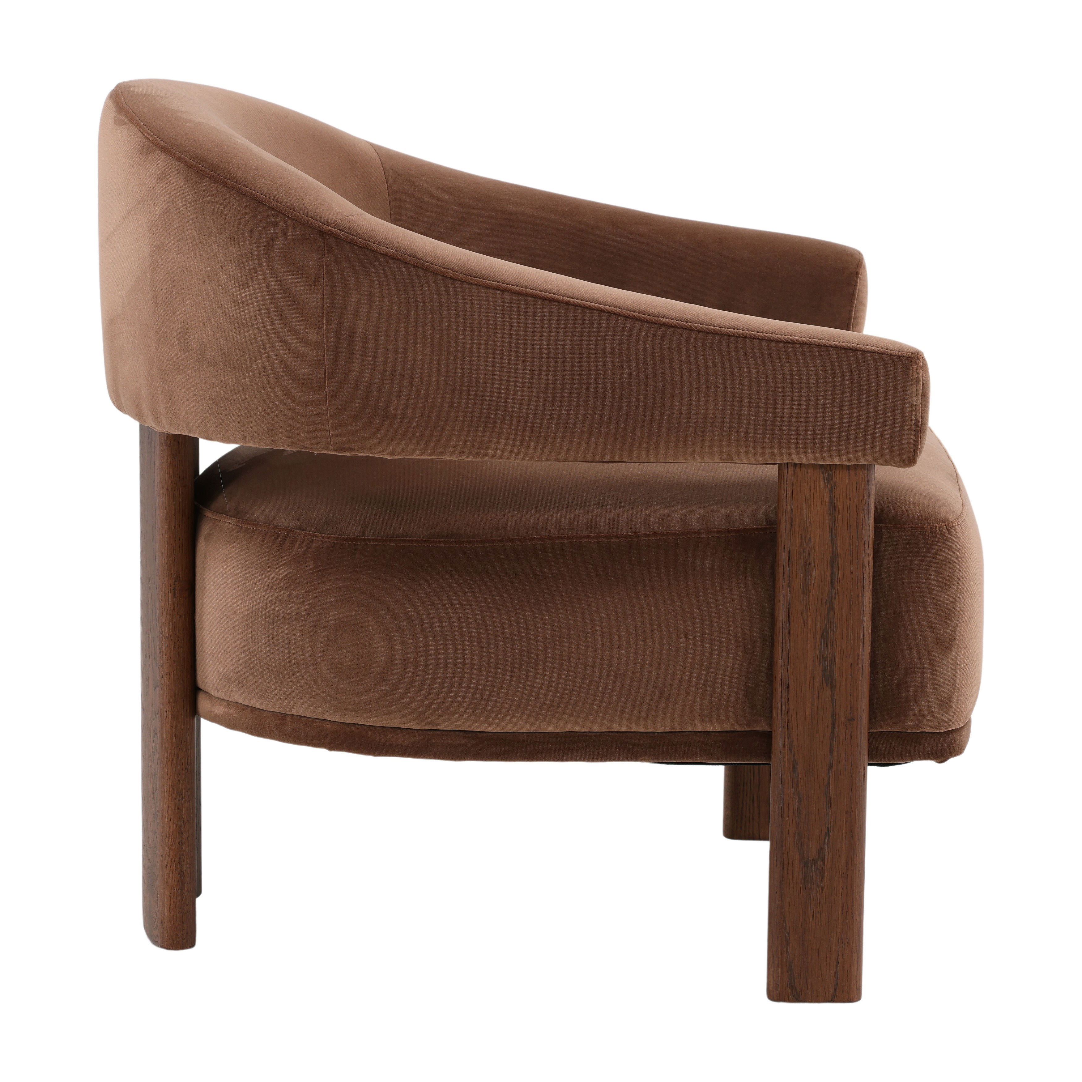 Averie Occasional Chair Brown, Accent Chair by Dovetail, 26.8" width x 29.5" height x 29" depth View 3