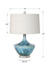 Chasida Blue Ceramic Lamp, Table Lamp by Uttermost, 15" width x 23" height x 15" depth thumbnail 3