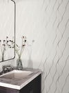 Wavy Stripe Off White & Silver Metallic Wallpaper thumbnail 2