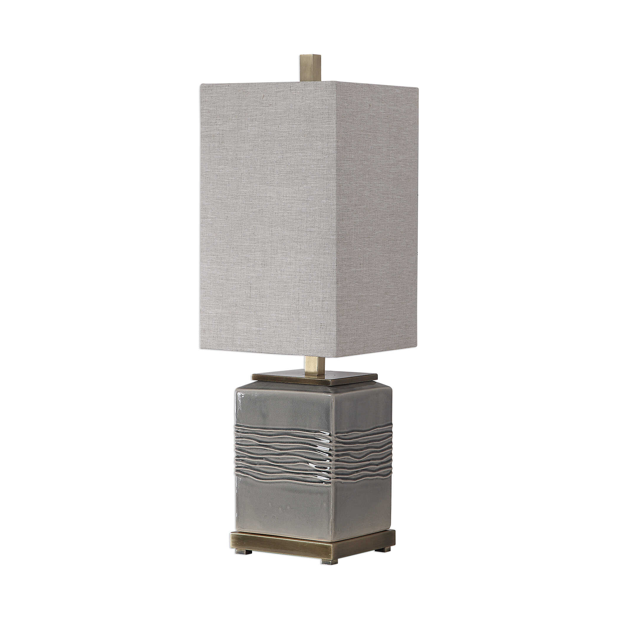Covey Gray Glaze Buffet Lamp, by Uttermost, 10" width x 31.75" height x 10" depth View 4