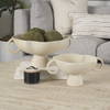 Radka Beige Textured Large Metal Decorative Bowl, by Mercana, 19.69" length x 15.75" width x 8.25" height thumbnail 3