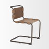 Berbick Open Back Dining Side Chair | Medium Brown Leather with Iron, Dining Chair by Mercana, 20.5" length x 24" width x 33" height thumbnail 8