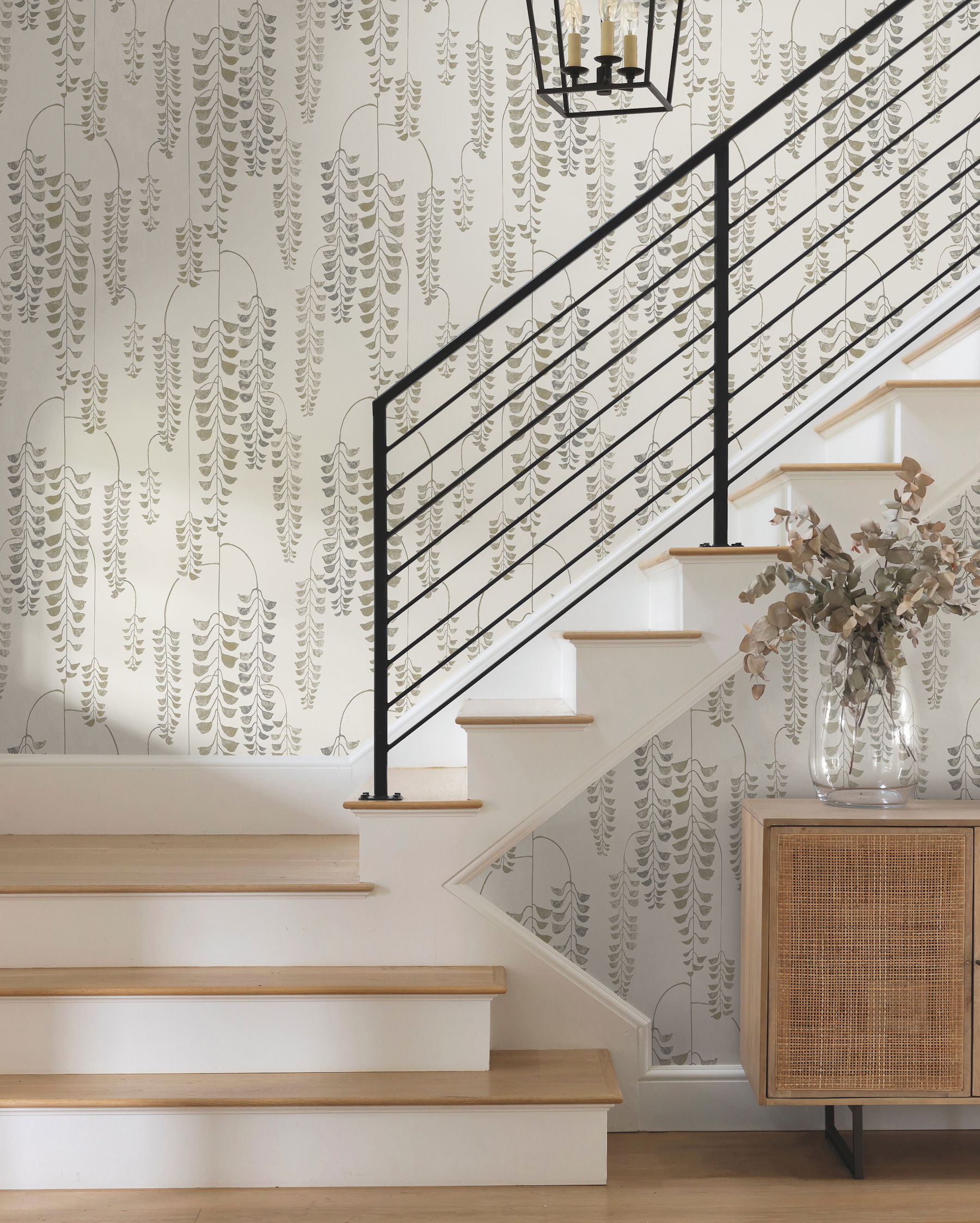 Deco Wisteria Cream & Gold Wallpaper large image 