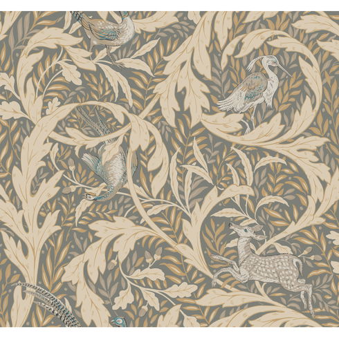 Woodland Tapestry Neutral Metallic Wallpaper