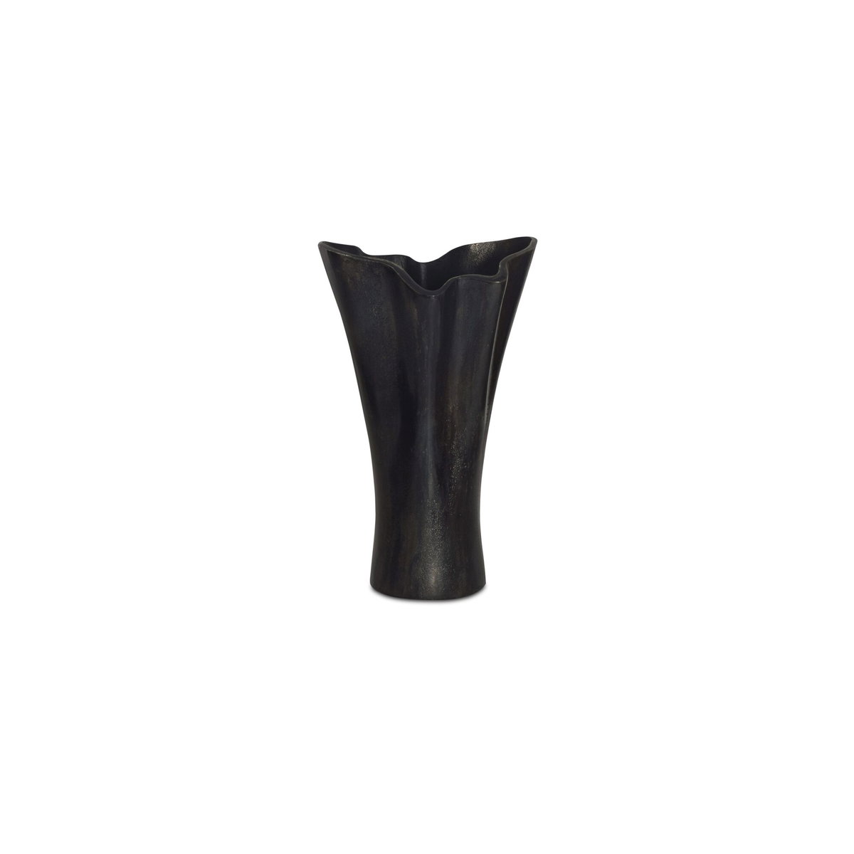 Yeri Cast Aluminum Vase Black, by Moe's Home, 8" width x 13.5" height x 8" depth View 1