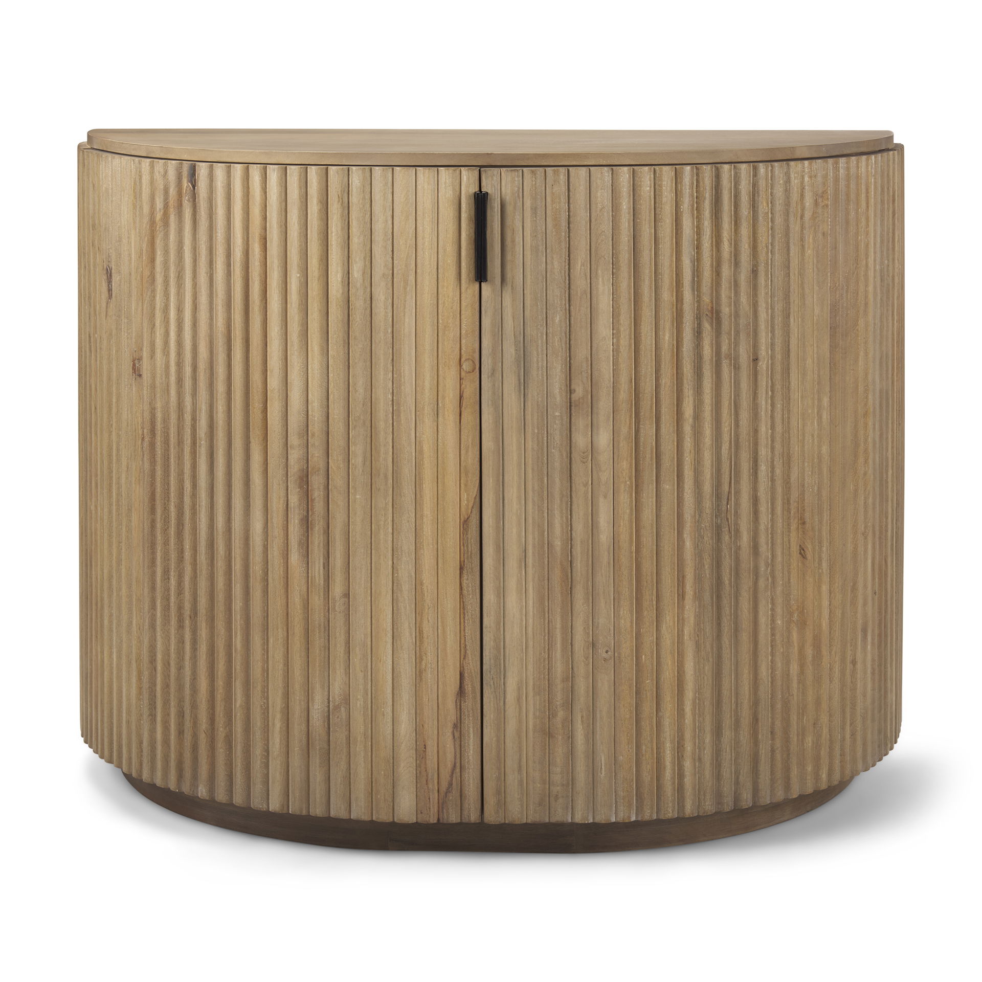 Terra Fluted Light Brown Wood 2-Door Accent Cabinet large image 