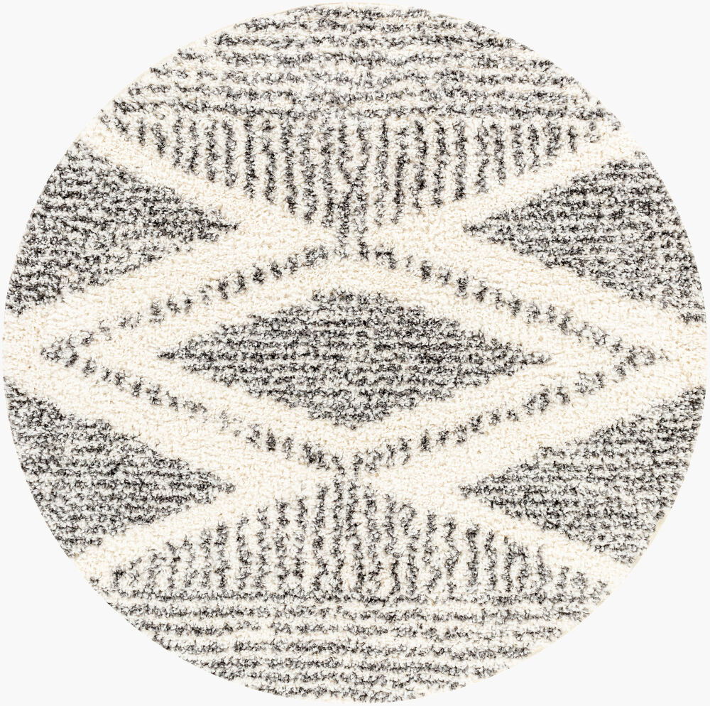 Deluxe Shag Machine Woven Rug, by Surya, 5'2.99" length x 5'2.99" width