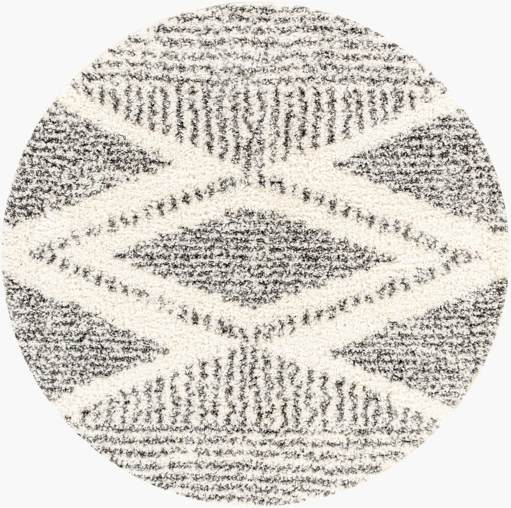 Deluxe Shag Machine Woven Rug, by Surya, 5'2.99" length x 5'2.99" width