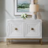 Aiken White 2 Door Cabinet, Furniture by Uttermost, 43.25" width x 31.12" height x 16" depth thumbnail 2