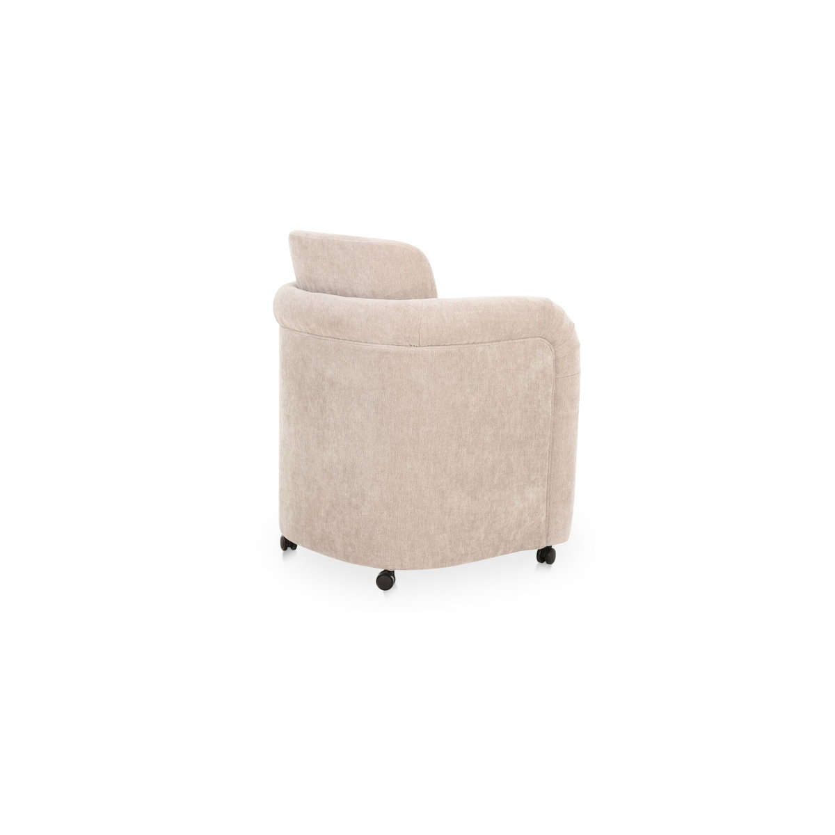 Mesto Rolling Dining Chair Taupe, by Moe's Home, 26" width x 32.5" height x 25.6" depth View 3