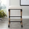 Firth Rustic Oatmeal Counter Stool, Counter & Bar Stool by Uttermost, 18.75" width x 27.62" height x 18.75" depth thumbnail 4