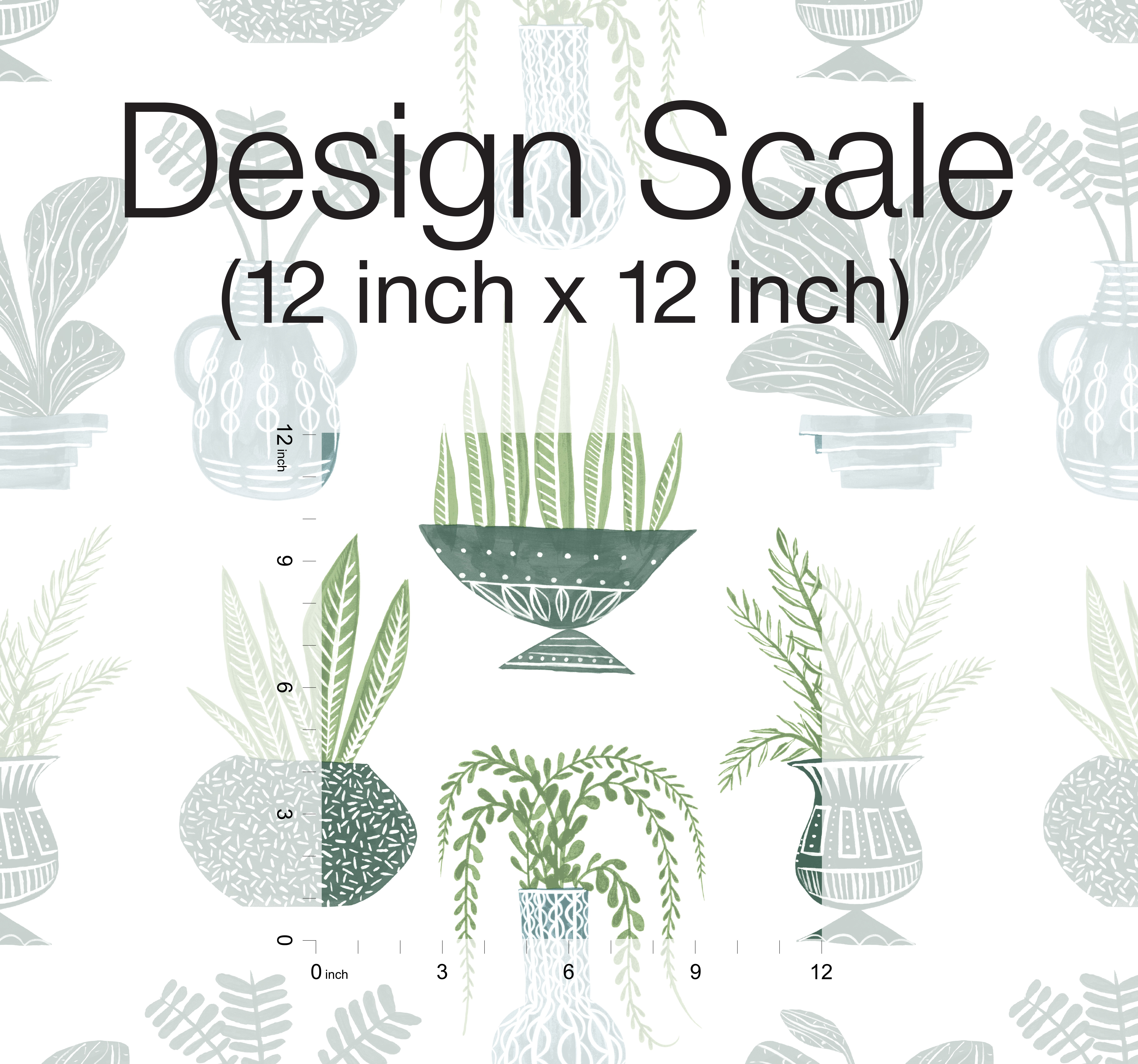 Plant Party Green Peel & Stick Wallpaper, by York Wall, 20' length x 1'8.5" width x 0.02" depth View 4