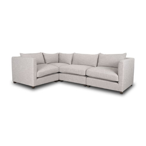 Halston 4 Piece Light Grey Sectional Sofa Set