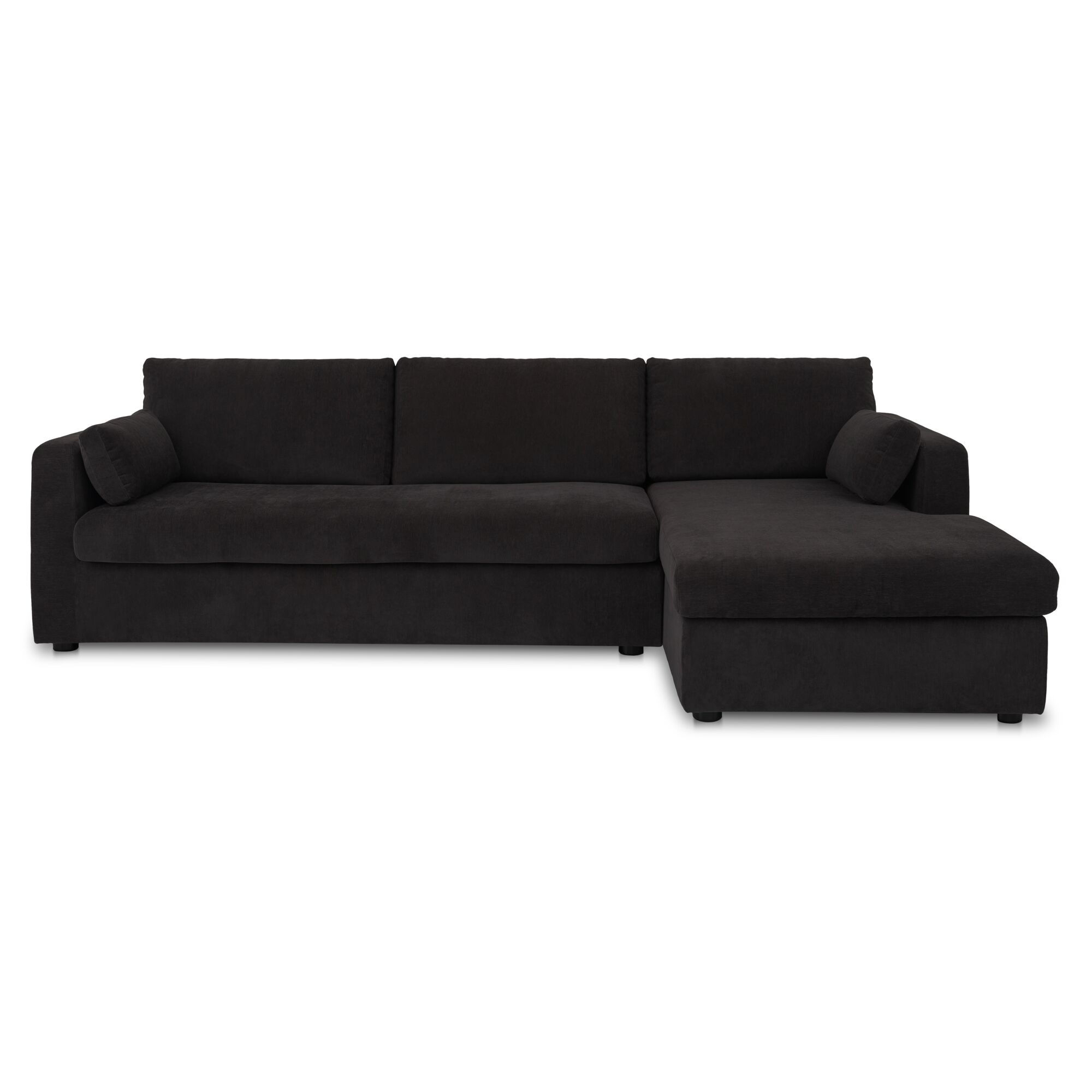 Burrow Sleeper Sectional With Storage Chaise Black Right, Sectional Sofa by Moe's Home, 115.75" width x 32.68" height x 61" depth View 1