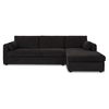 Burrow Sleeper Sectional With Storage Chaise Black Right, Sectional Sofa by Moe's Home, 115.75" width x 32.68" height x 61" depth thumbnail 1