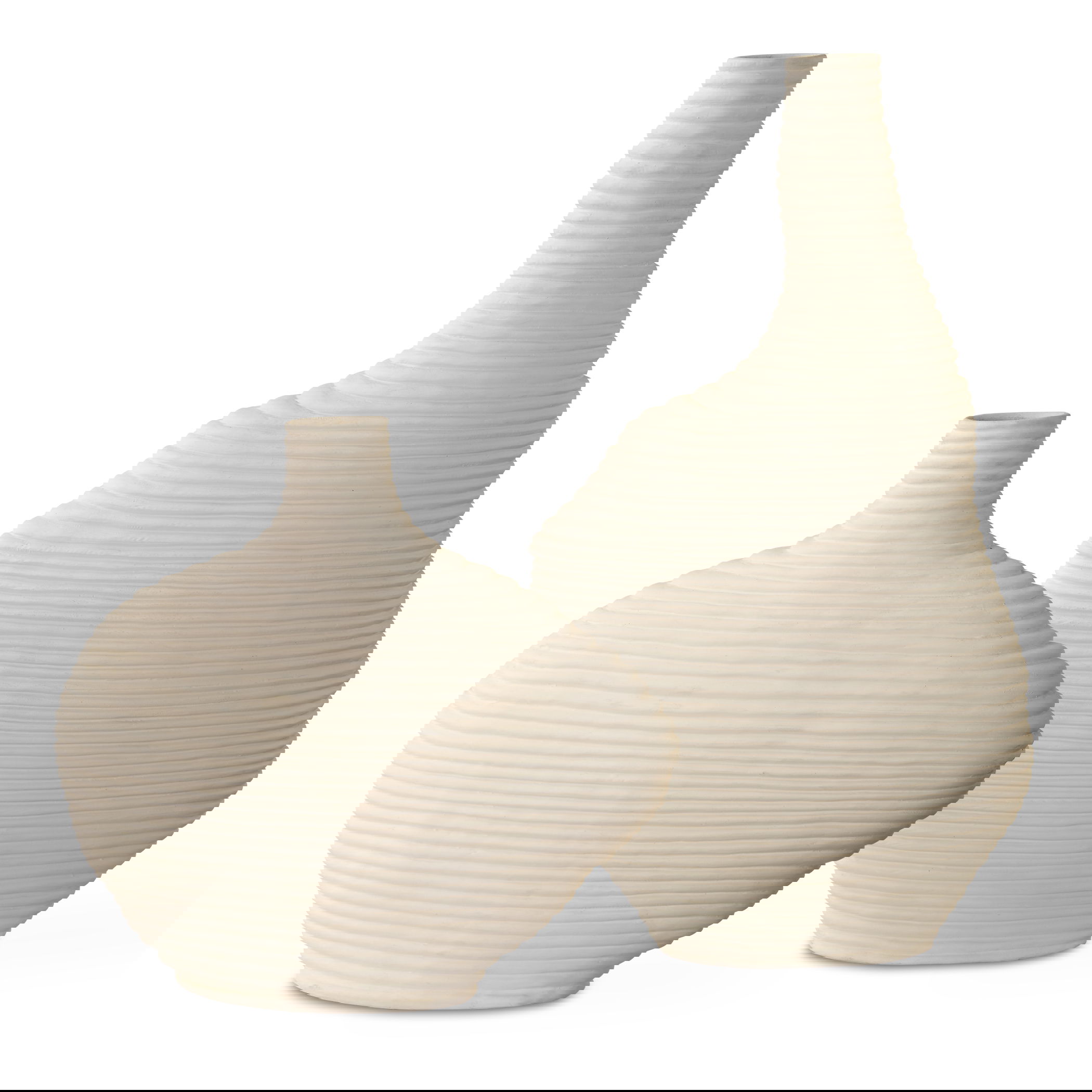 Duostacked Matte White Vases, S/2 large image 