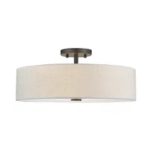 Online Designer Bedroom Flaire Linen Blend Semi Flush Mount