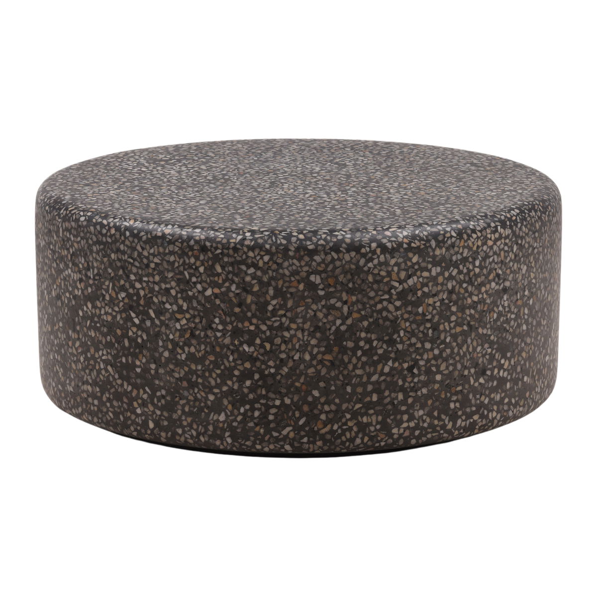 Damira Outdoor Coffee Table Black, by Dovetail, 35.43" width x 15.94" height x 35.82" diameter x 35.43" depth View 1