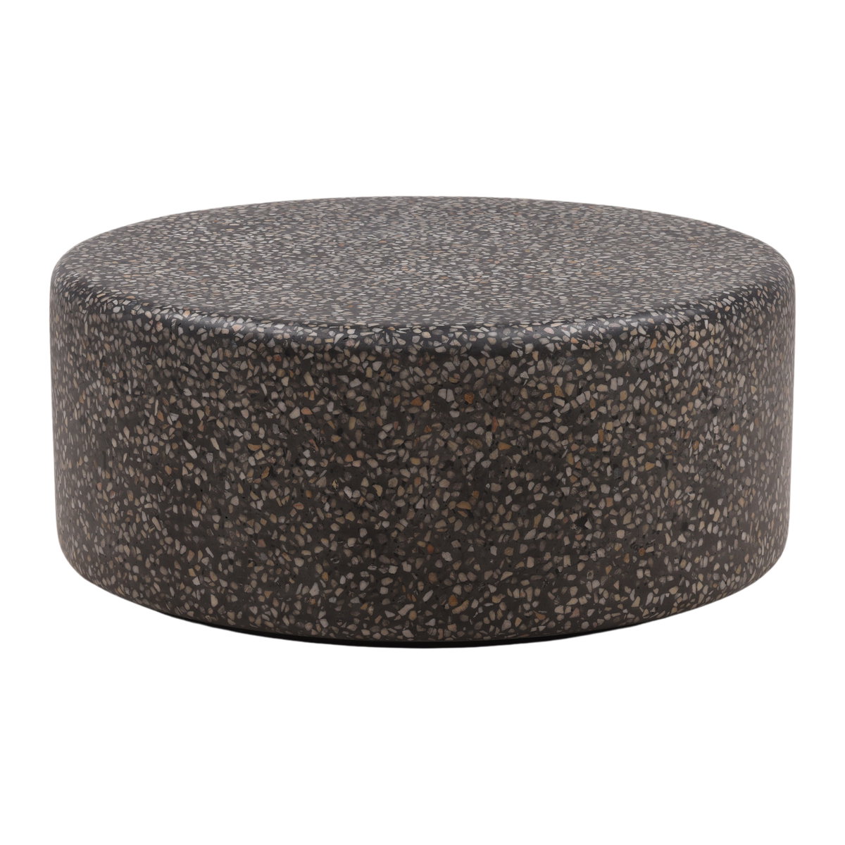 Damira Outdoor Coffee Table Black, by Dovetail, 35.43" width x 15.94" height x 35.82" diameter x 35.43" depth View 1