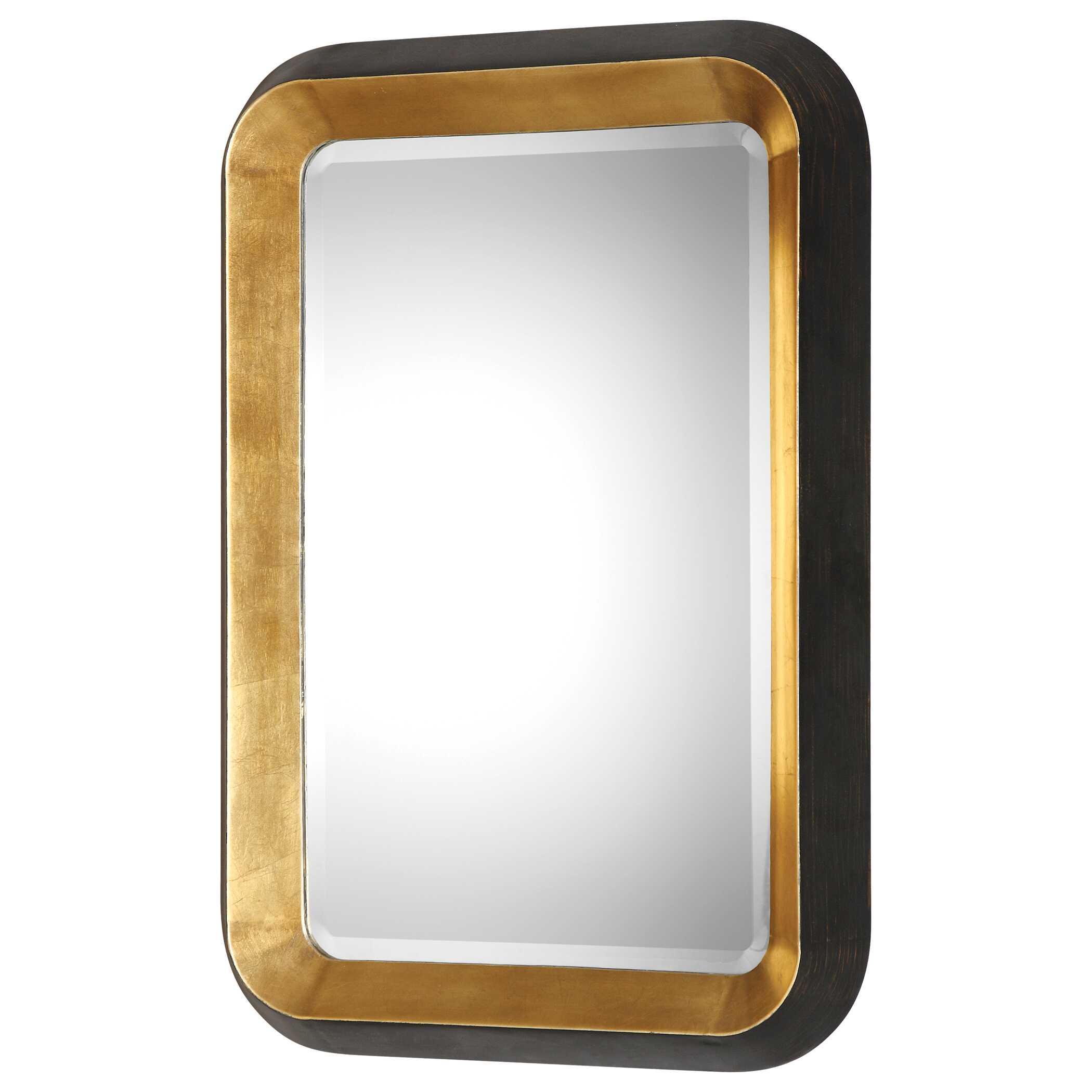 Niva Metallic Gold Wall Mirror, by Uttermost, 28" width x 42.13" height x 4" depth View 4