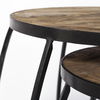 Clapp IV (Set of 2) 20L x 20W Brown Round Wood Top with Black Iron Frame Nesting Accent Tables thumbnail 9