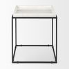Nathan II 18' x 20' Square Top White Marble and Black Metal End/Side Table, Side & End Table by Mercana, 18" length x 18" width x 20" height thumbnail 7