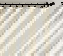 Online Designer Combined Living/Dining Riviera Striped Linen/Cotton Curtain, 50 x 108", Navy