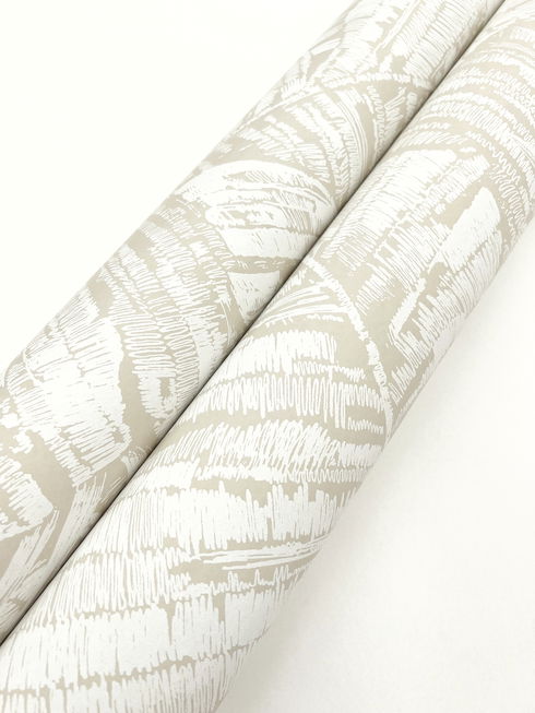 Palm Cove Toile White & Taupe Wallpaper