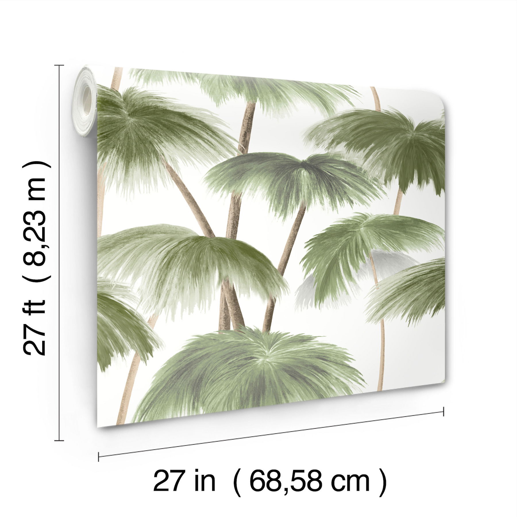 Plein Air Palms Green Wallpaper large image 