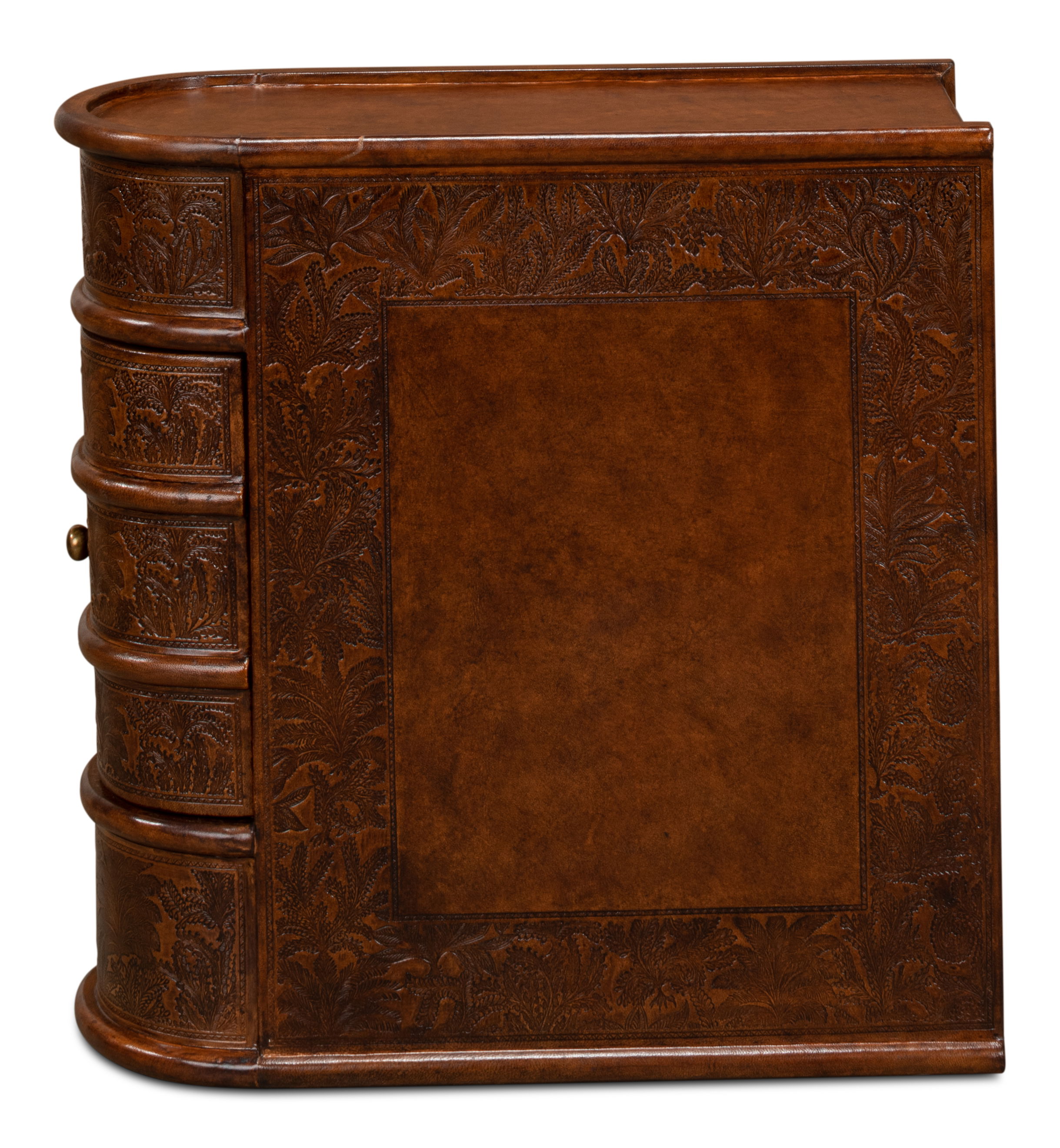 Barnes Leather Book Side Table, Side & End Table by Sarreid, 10" length x 24" width x 24" height View 15
