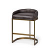 Hollyfield Low Back 24.75in Seat Counter Stool | Charcoal Brown, Counter & Bar Stool by Mercana, 20.5" length x 19.7" width x 28.7" height thumbnail 1