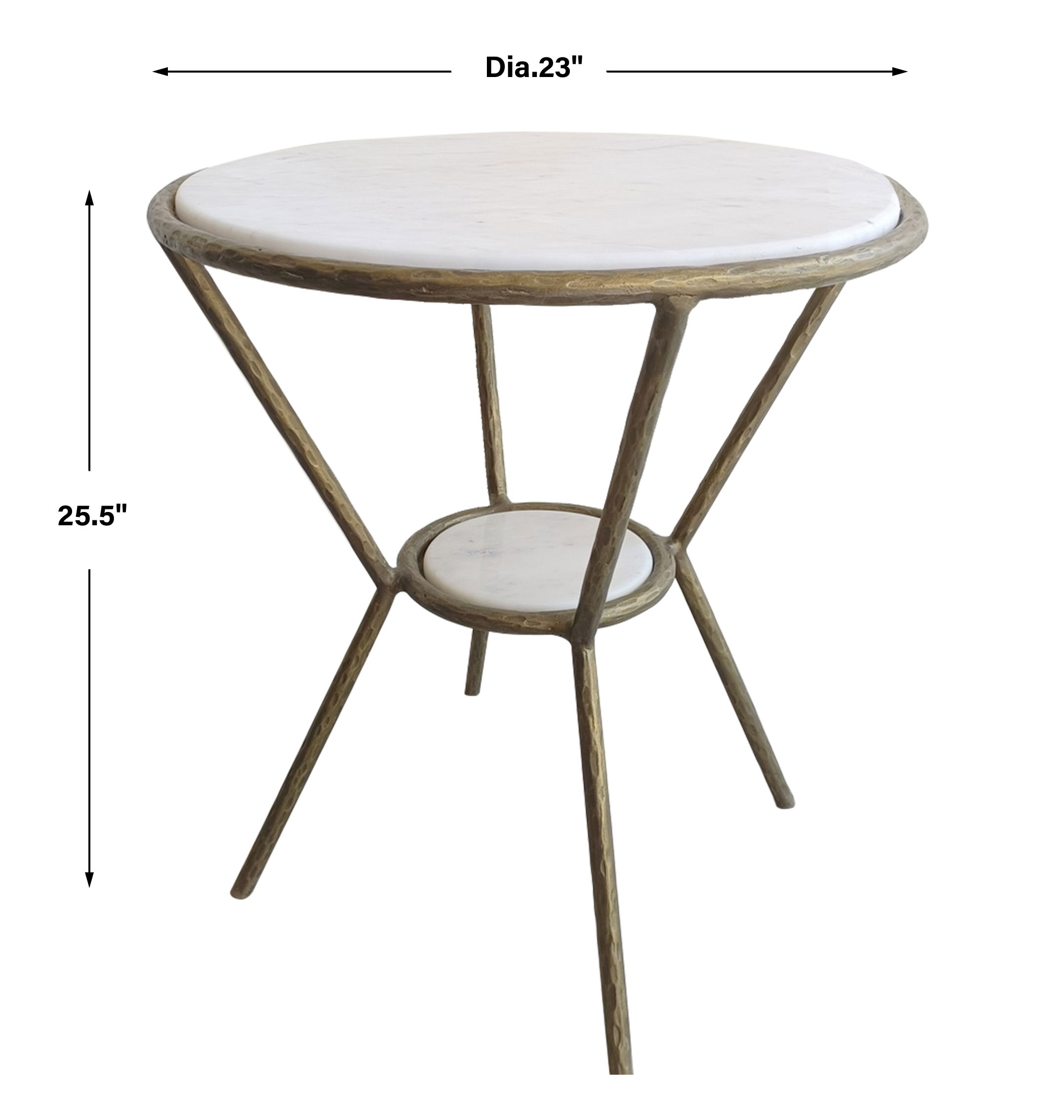 Refuge Round White Side Table, Furniture by Uttermost, 23" width x 25.5" height x 23" depth View 3