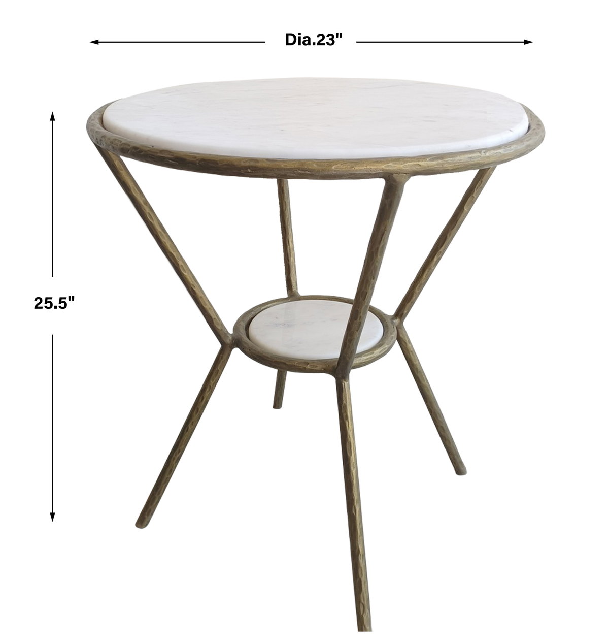 Refuge Round White Side Table, Side & End Table by Uttermost, 23" width x 25.5" height x 23" depth View 3