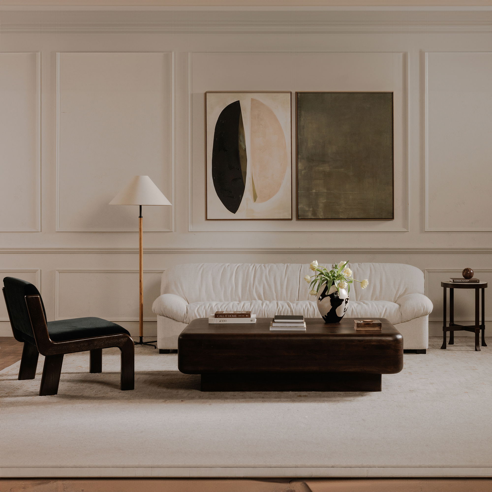 Halston Sofa Flecked Oat, Sofas & Sectional by Moe's Home, 86.6" width x 27.5" height x 39.3" depth View 9