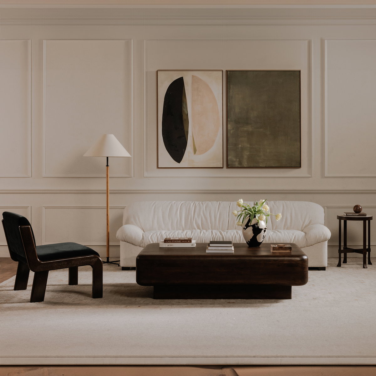 Halston Sofa Flecked Oat, Sofas & Sectional by Moe's Home, 86.6" width x 27.5" height x 39.3" depth View 9