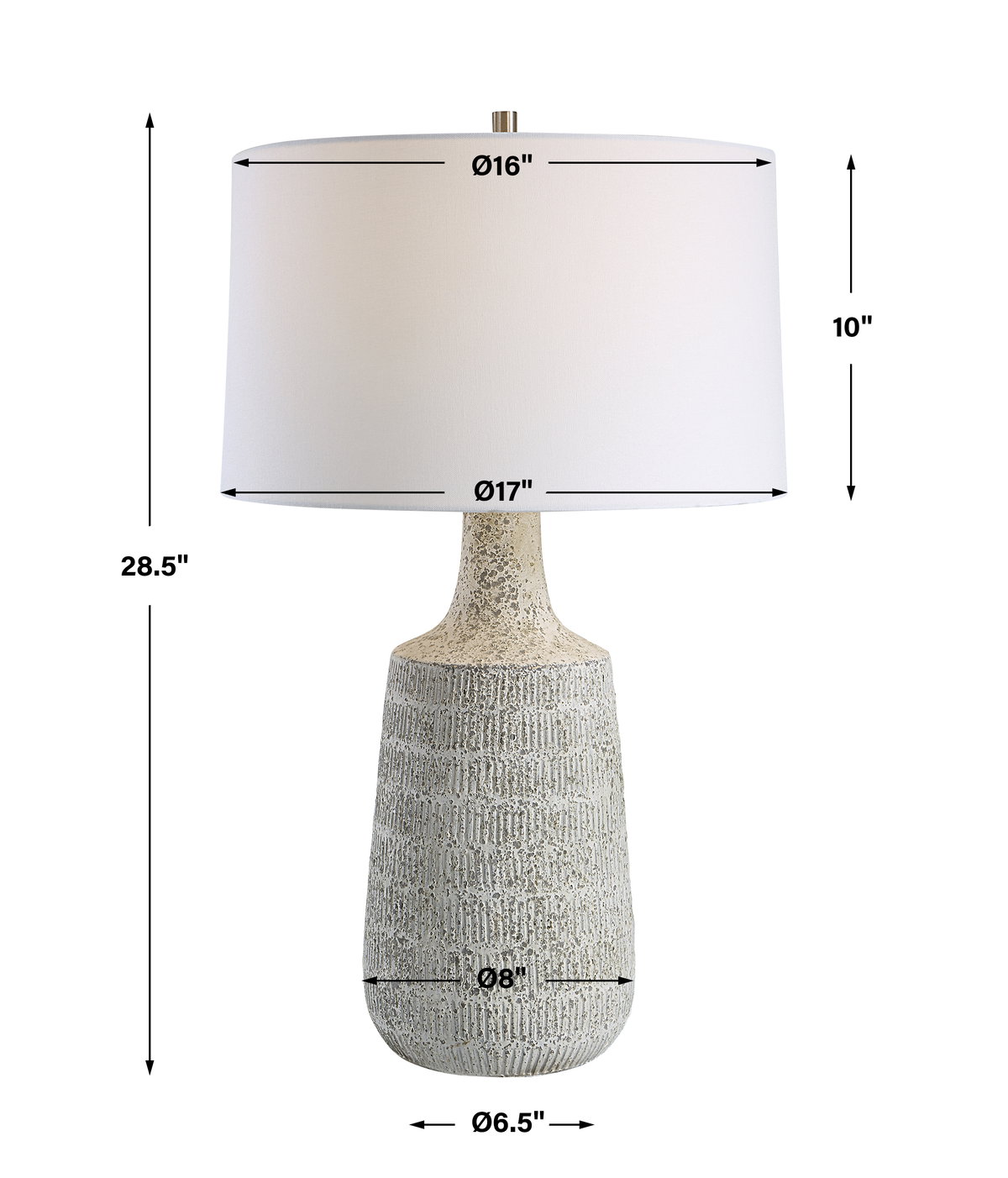 Scouts White Table Lamp, by Uttermost, 17" width x 28.5" height x 17" depth View 3