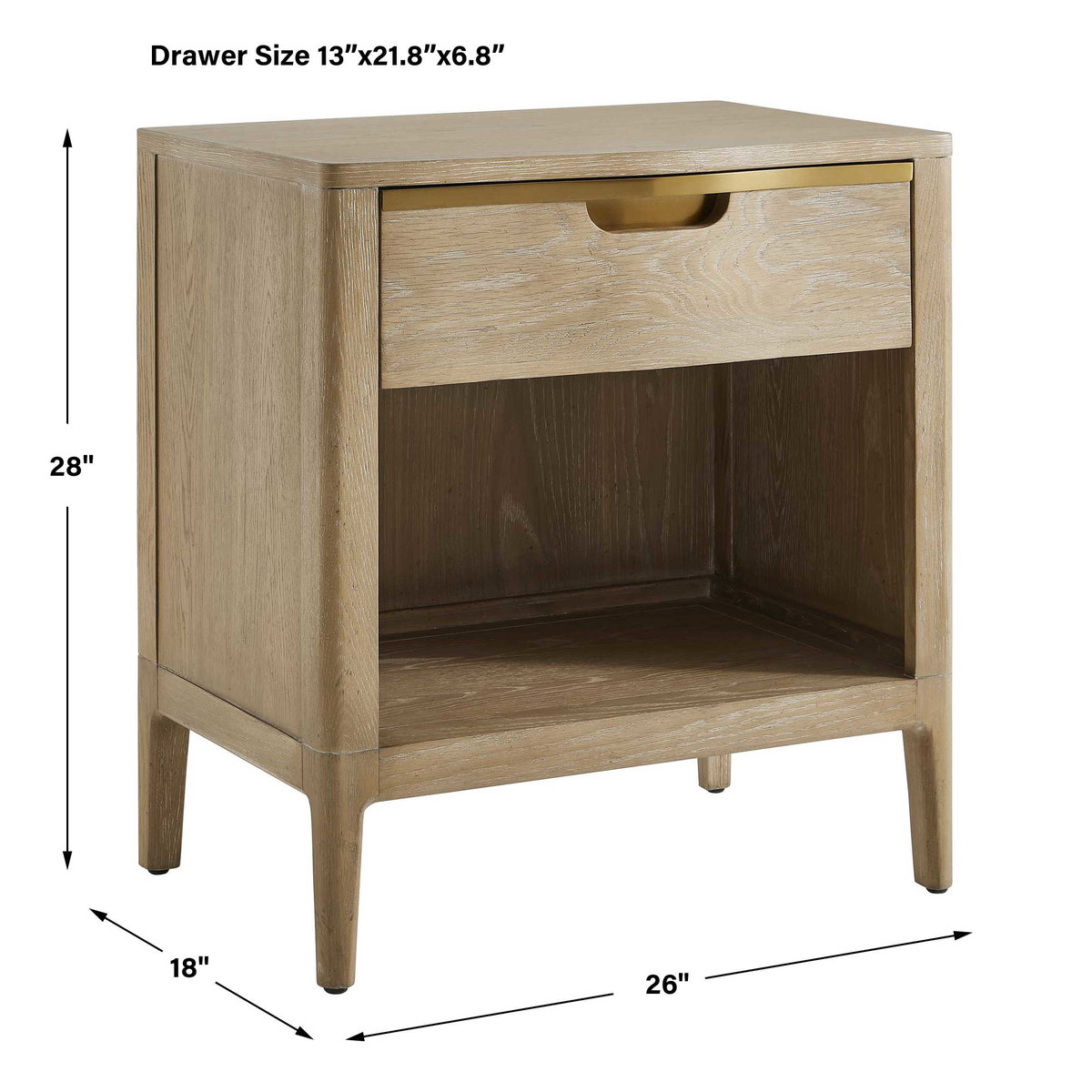 Tabi Natural Wood Side Table, Side & End Table by Uttermost, 26" width x 28" height x 18" depth View 3