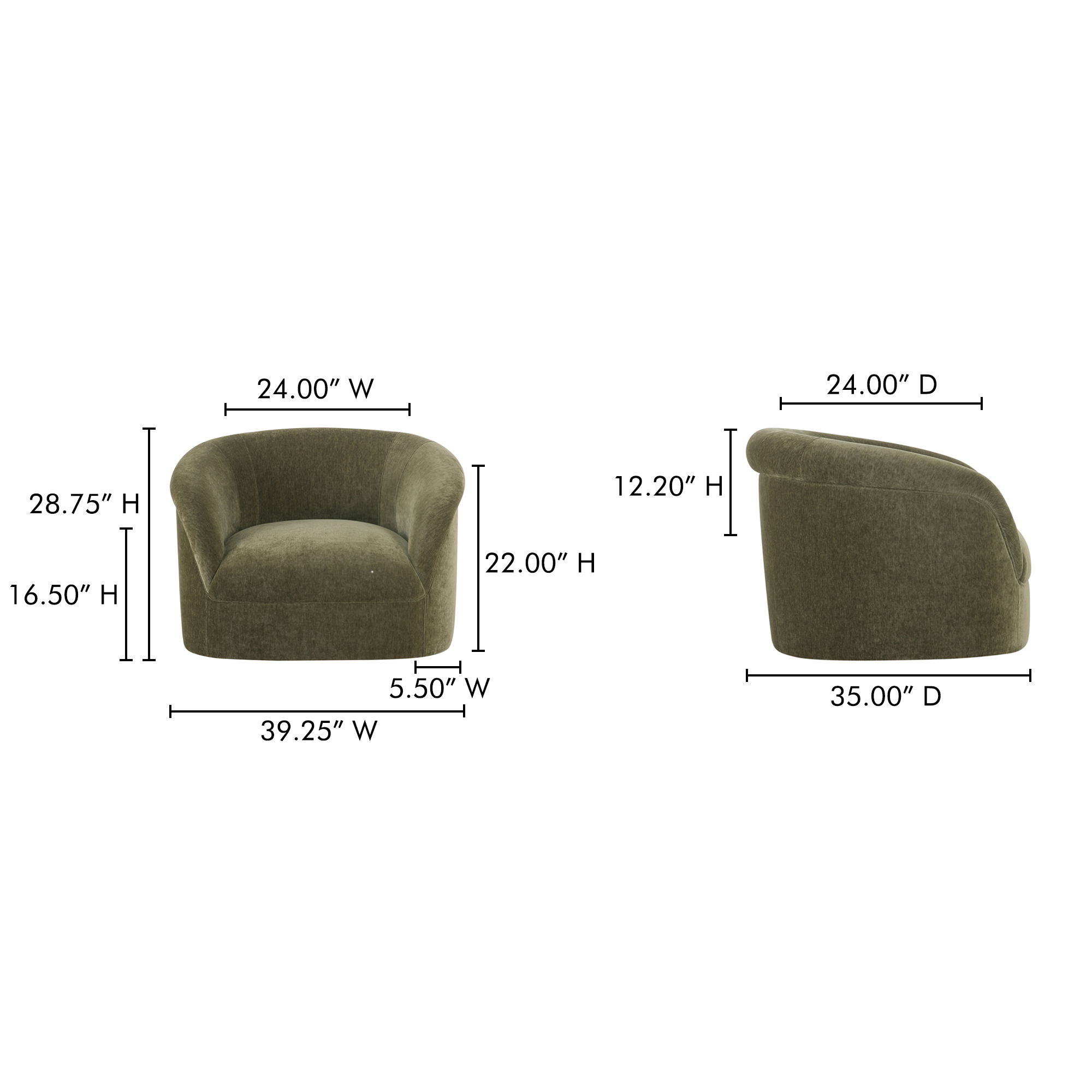 Thora Lounge Chair Dark Green large image 