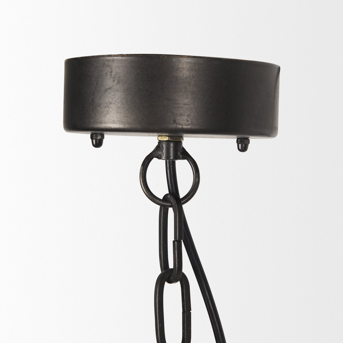 Selma Black Wood Bead and Metal Chandelier, by Mercana, 37.8" length x 33.27" width x 96.85" height View 4