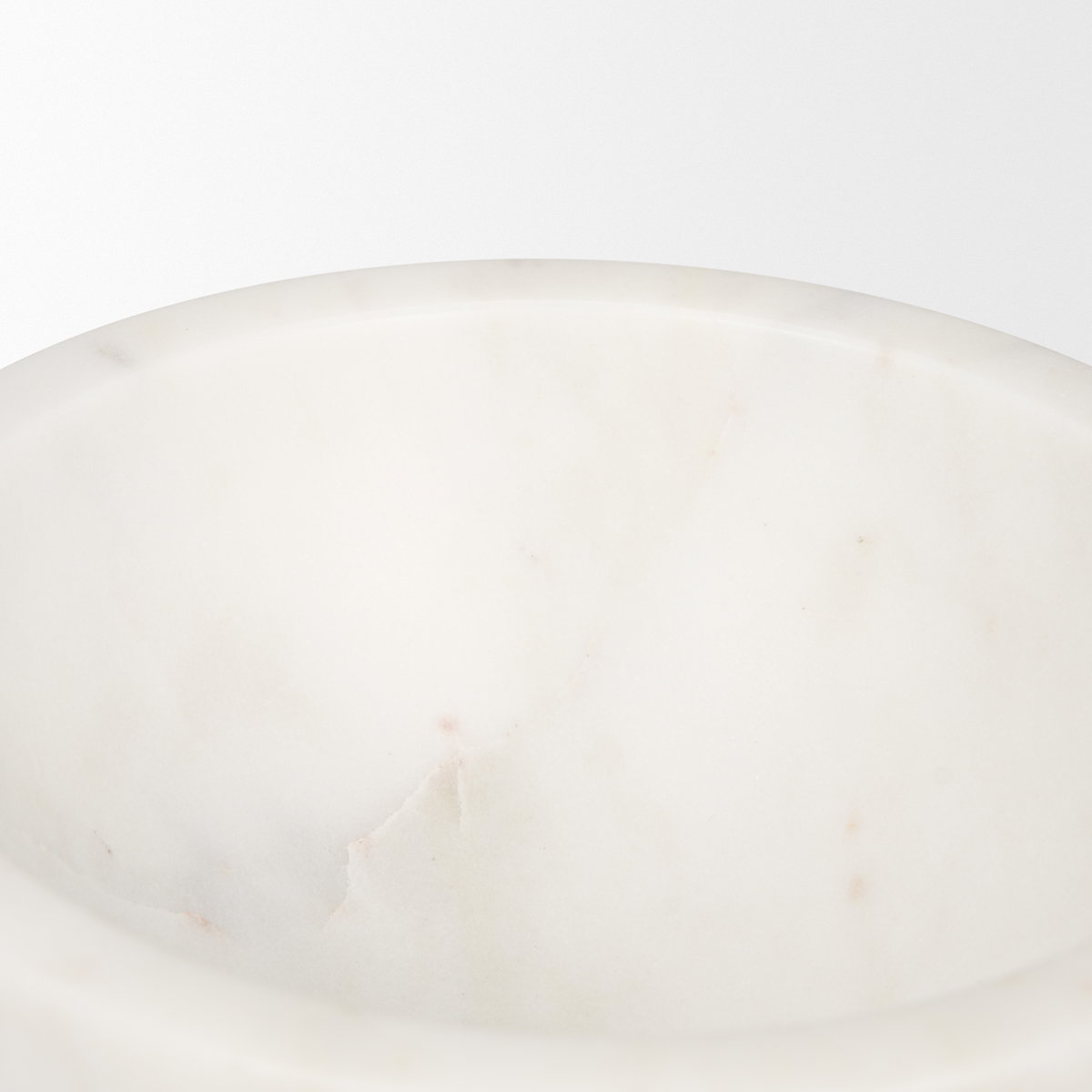 Katora Small Premium Solid White Marble Bowl, Decorative Bowl by Mercana, 6.5" length x 6.5" width x 4" height View 5