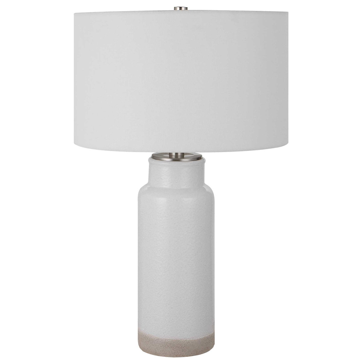 Albany White Farmhouse Table Lamp, by Uttermost, 17" width x 27.75" height x 17" depth View 5