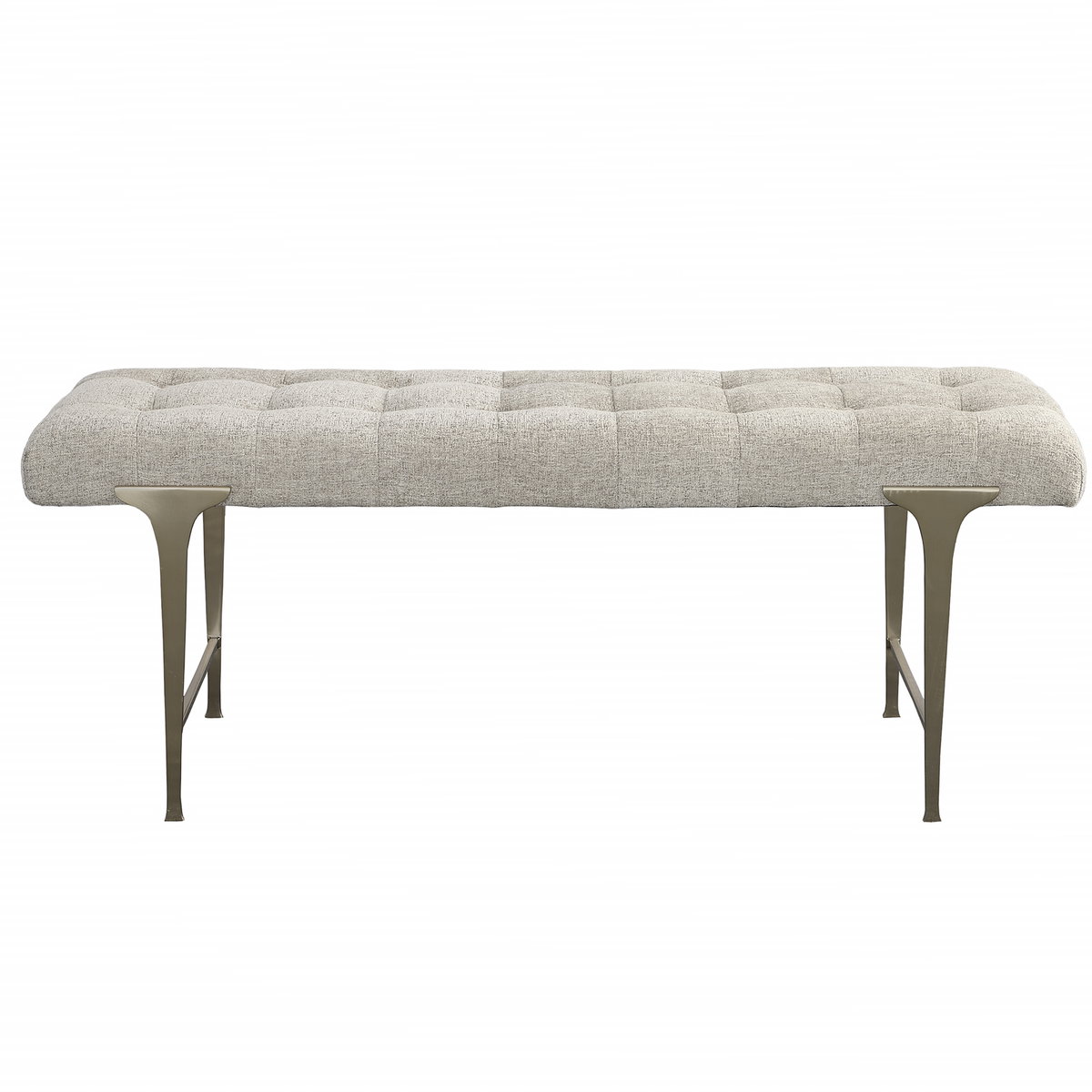 Imperial Upholstered Gray Bench, Benche by Uttermost, 48" width x 19" height x 16" depth View 1