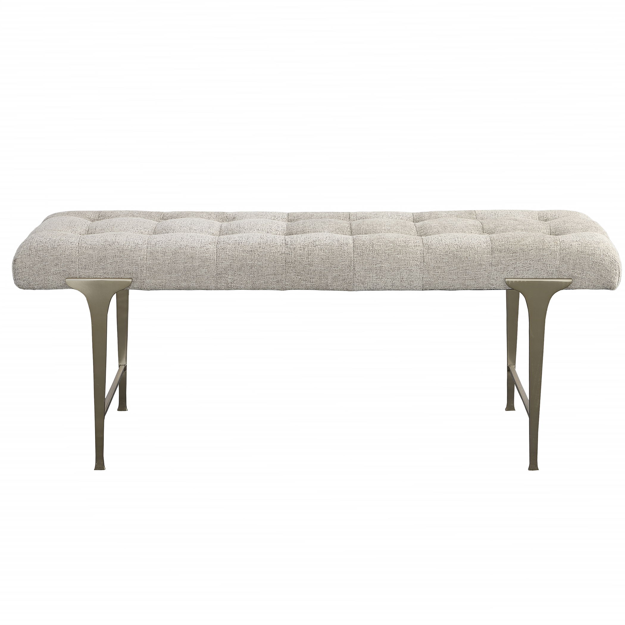 Imperial Upholstered Gray Bench, Furniture by Uttermost, 48" width x 19" height x 16" depth View 1