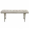 Imperial Upholstered Gray Bench, Furniture by Uttermost, 48" width x 19" height x 16" depth thumbnail 1