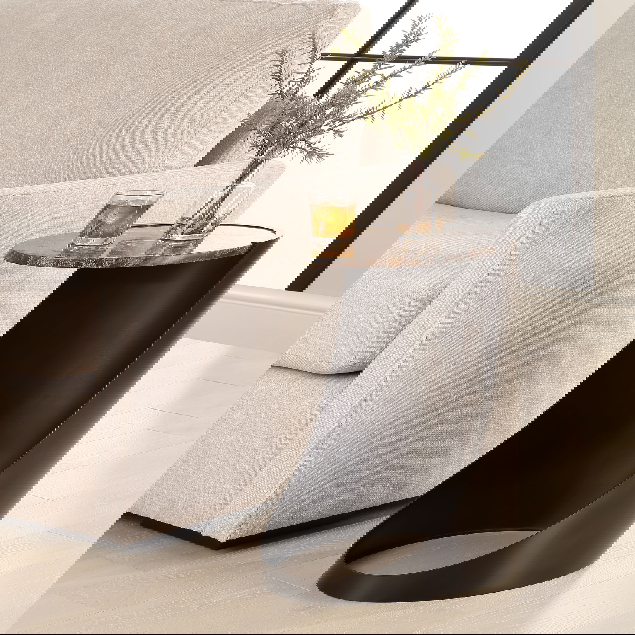 Welling Modern Metal Side Table, Furniture by Uttermost, 20" width x 22" height x 13.75" depth View 2