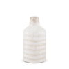 Tisha Small White with Terracotta Distressing Metal Vase, by Mercana, 5.91" length x 5.91" width x 11.42" height thumbnail 1