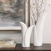 Leafscape White Vases Set/2, by Uttermost, 7.75" width x 15" height x 5.94" depth thumbnail 2