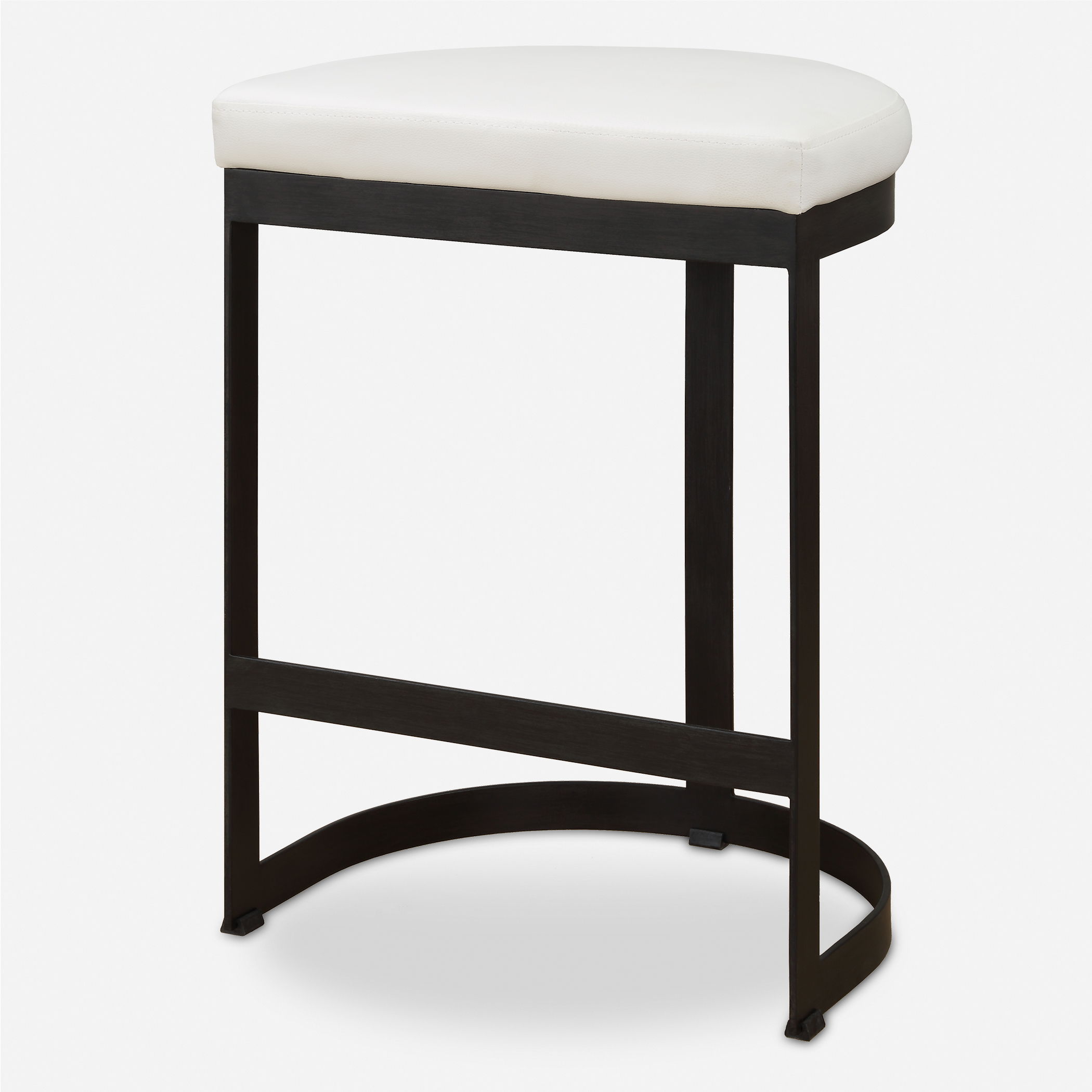 Ivanna White Counter Stool, Furniture by Uttermost, 18" width x 26" height x 14.5" depth View 1
