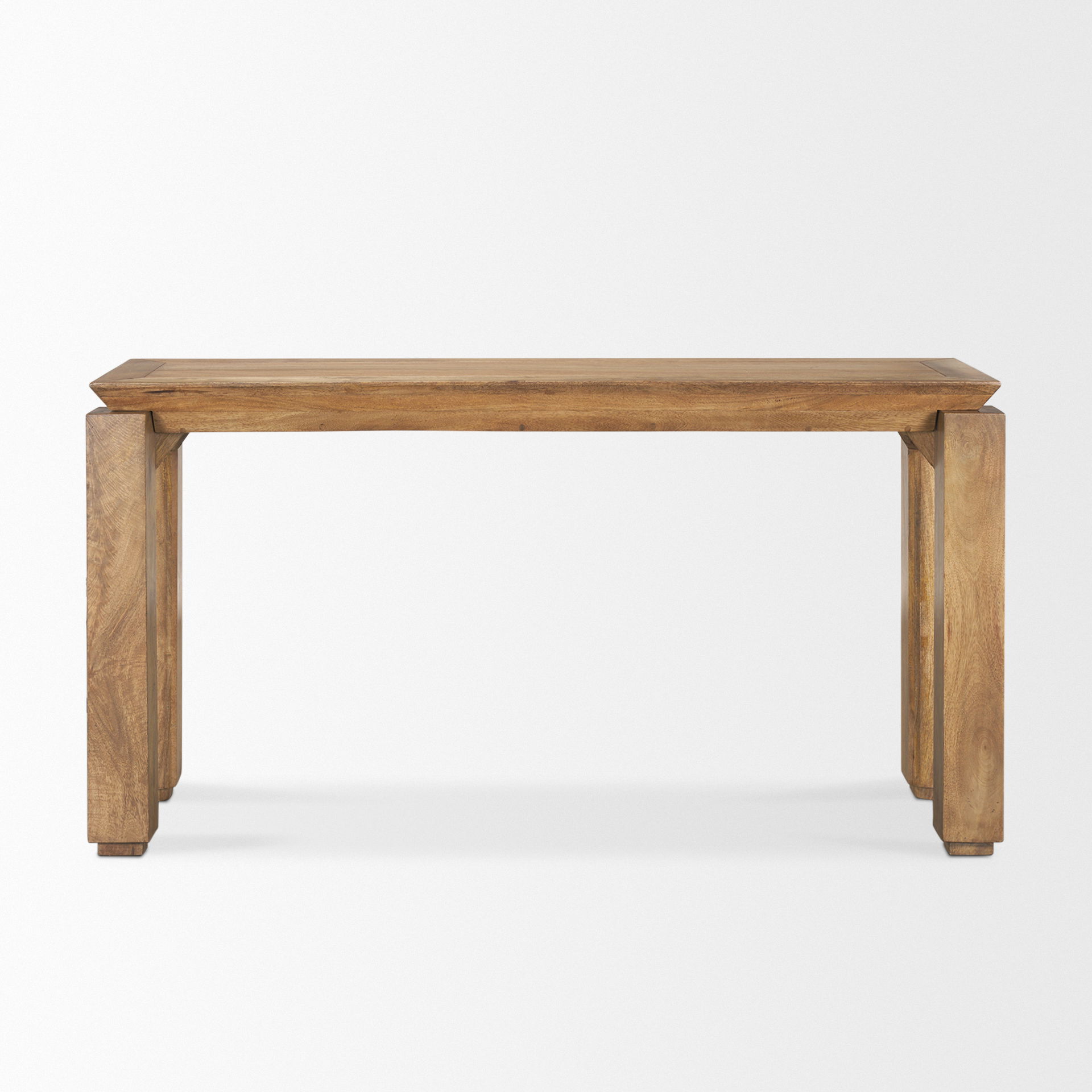 Sapphira Brown Wood Tapered Top Console Table, by Mercana, 60" length x 16" width x 32" height View 5